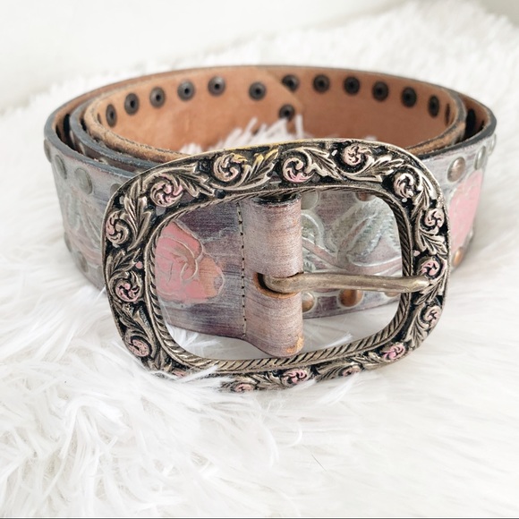 Streets Ahead Accessories - Streets Ahead Leather Studded Rose Belt